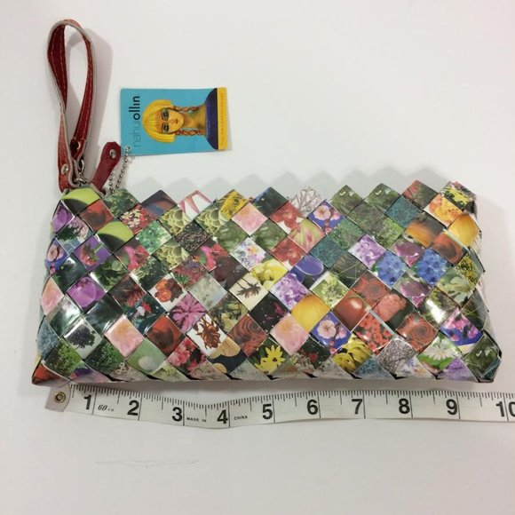Nahui Ollin Handbags - Nahui Ollin Handmade Floral Wrapper Wristlet Bag